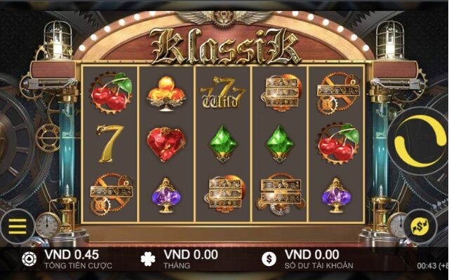 Giao diện của Klassik Slot W88 khá là quen thuộc với những biểu tượng thông dụng